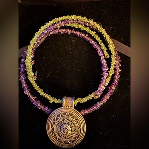925 Amethyst and Peridot Necklace